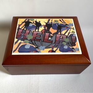 Beatles Help Limited Edition Wooden Music Jewelry Box Tile Top Gift of Sound